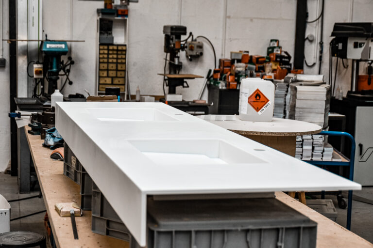 Double vasque solid surface